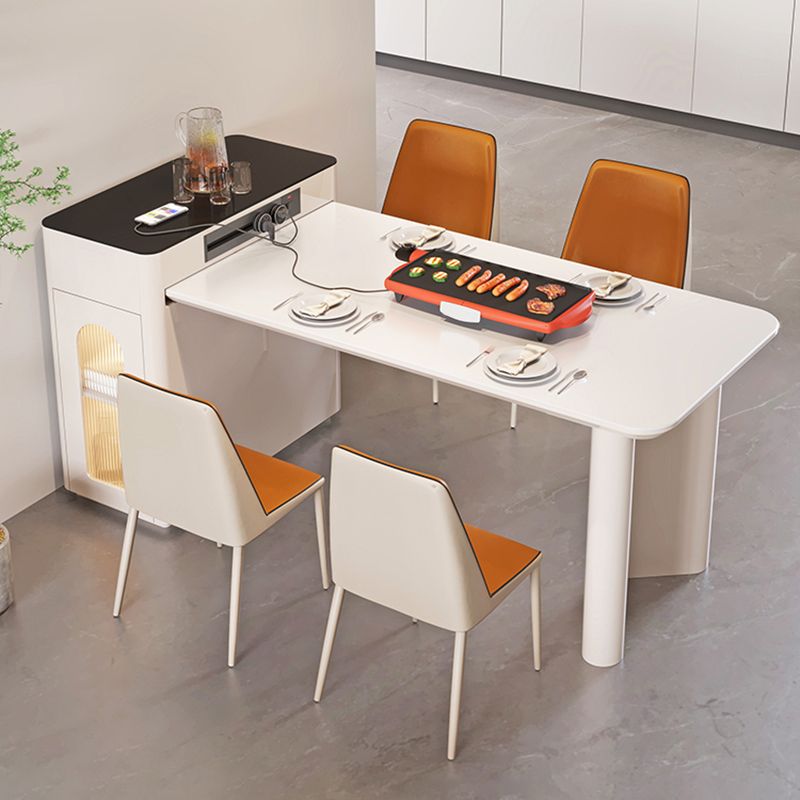Double Pedestal Table Extendable Dining Table for Kitchen Dining Room