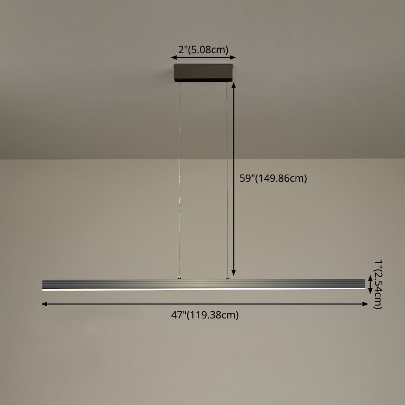 Lámpara moderna de lámpara lineal iluminación lineal lámpara de araña moderna en negro