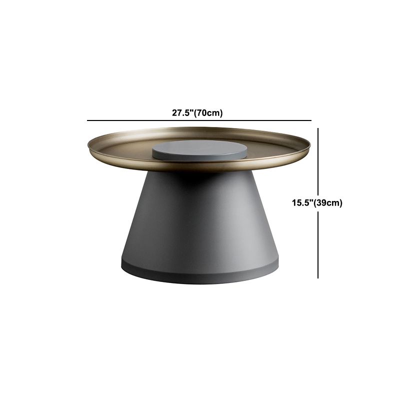 Mid-Century Pedestal End Table Round Metal Side Table for Living Room