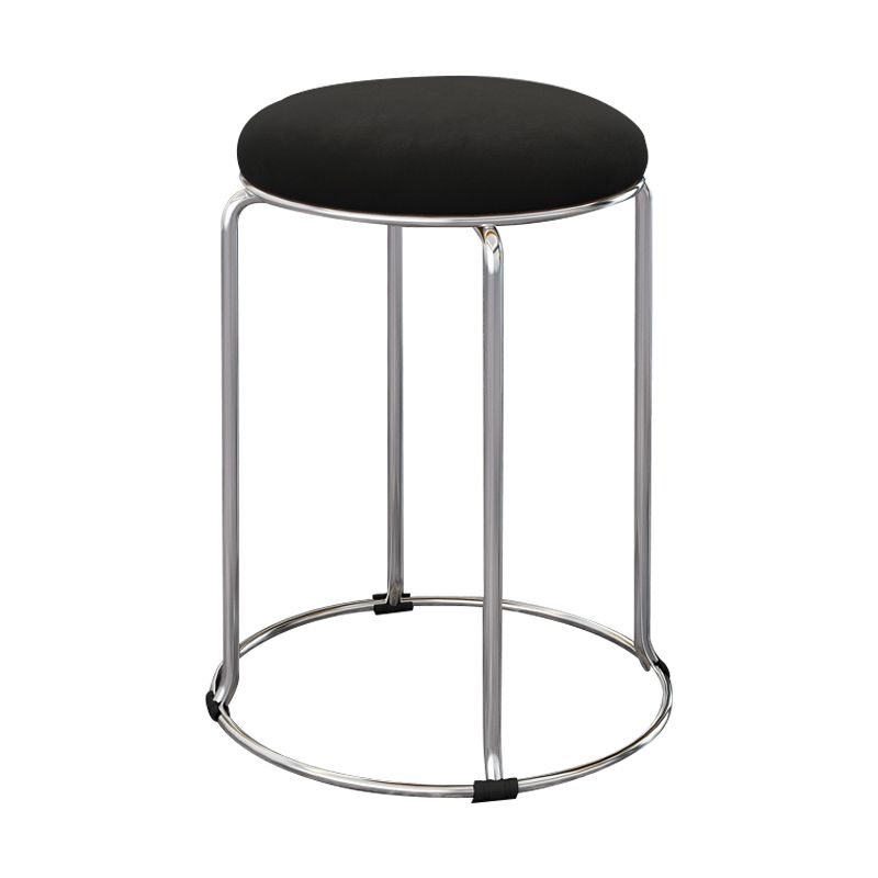 Contemporary Standard Ottoman Velvet Scratch Resistant Whole Colored Round Ottoman