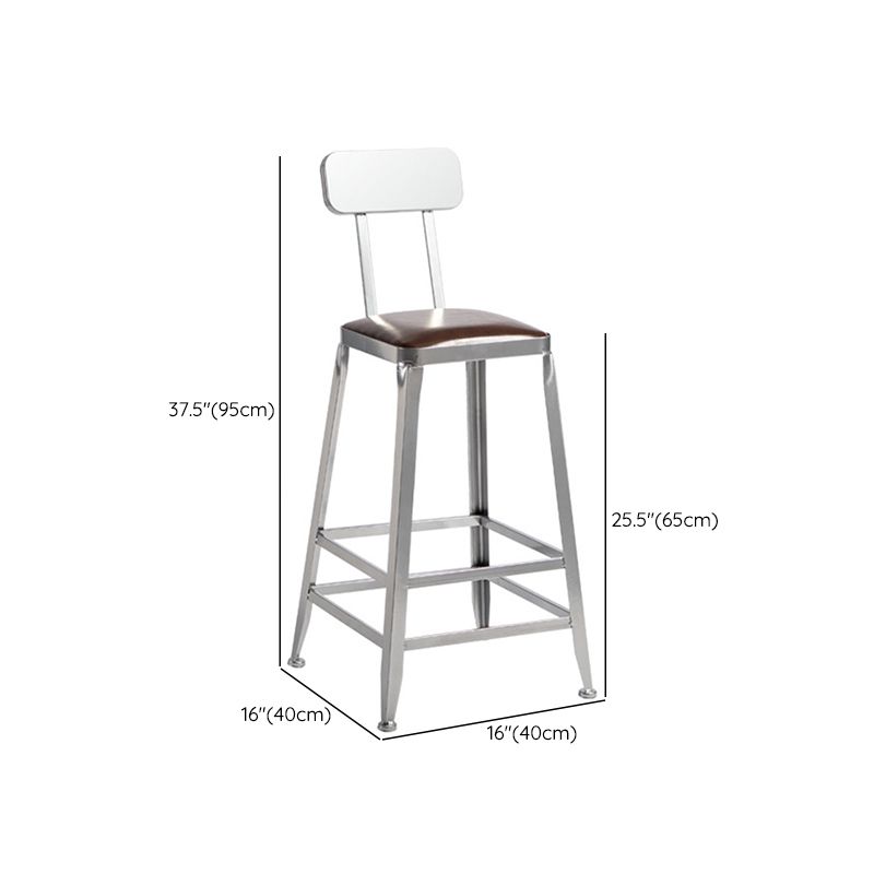 Metal Dining Stools Contemporary Armless Faux Leathe Bar Stools