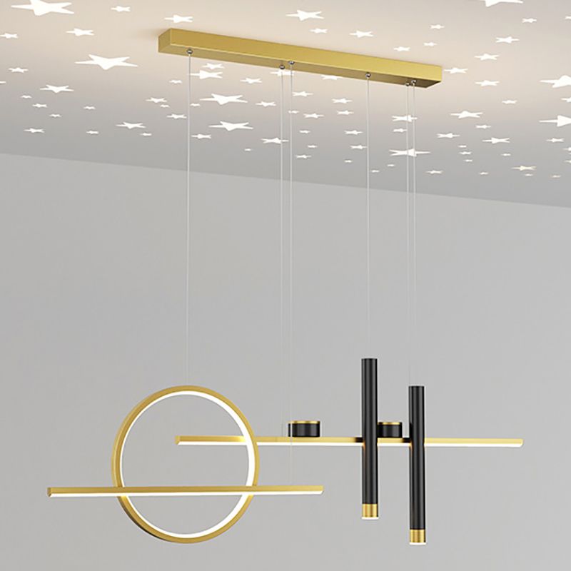 Moderne geometrie Island Lichtarmaturen Multi-hoofd restaurant Hangende lamp met Spotlight