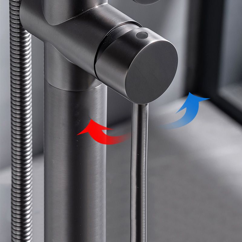 High Arc Floor Mounted Contemporary Metal Lever Handle Floor Mount