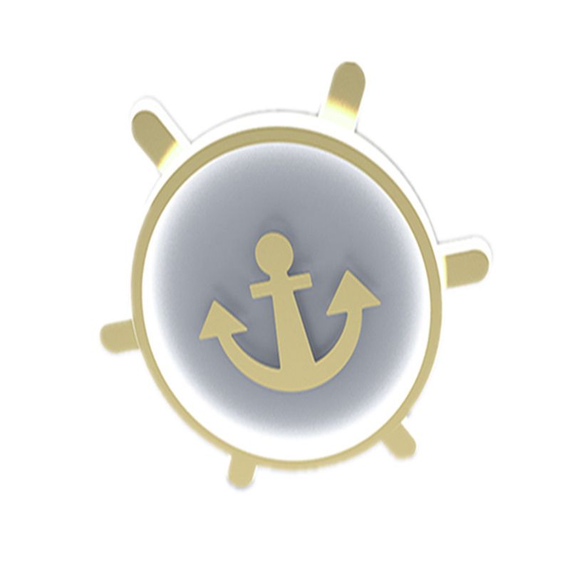 Gold Circular LED Ceiling Light in Kids Creative Style Aluminium Flush Mount with Acrylic Shade