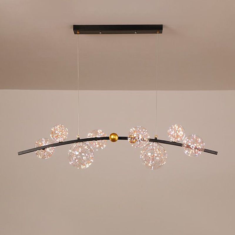 Glass Ball Shape Hanging Lights Modern Style Multi Lights Pendant Light Fixtures