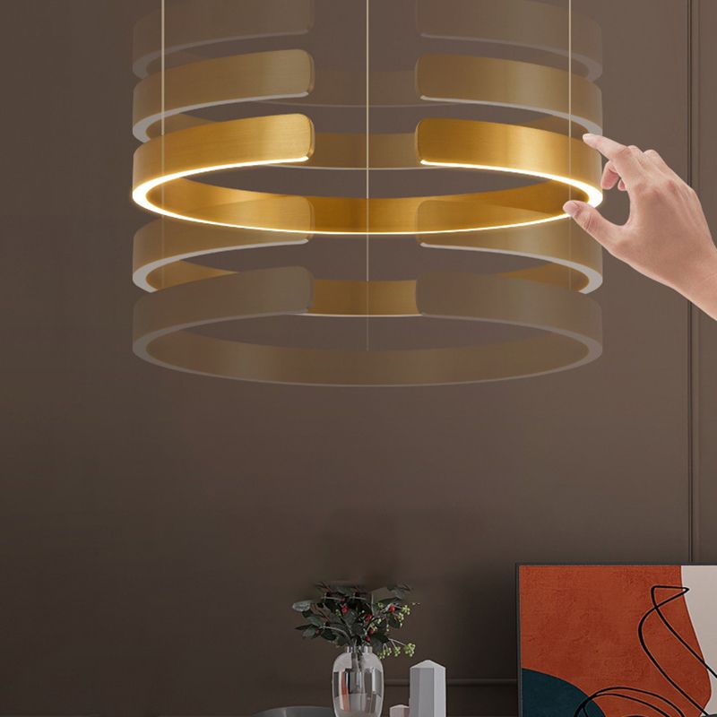 Linear Pendant Lighting Fixture Modern Style LED Hanging Chandelier for Sitting Room