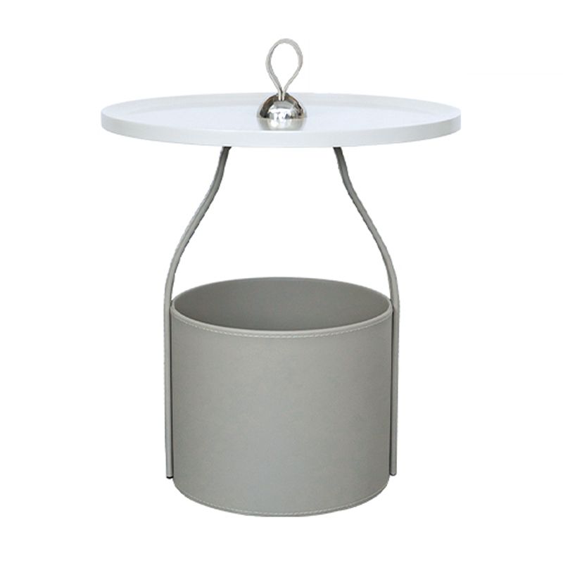 Mid-Century Pedestal Corner Table Tray Top Side End Table with Storage