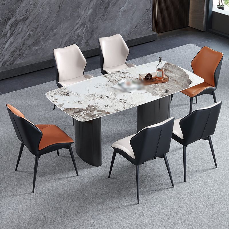 Chaise de restauration industrielle chaise Parsons Wingback avec des jambes en métal noir pour usage domestique