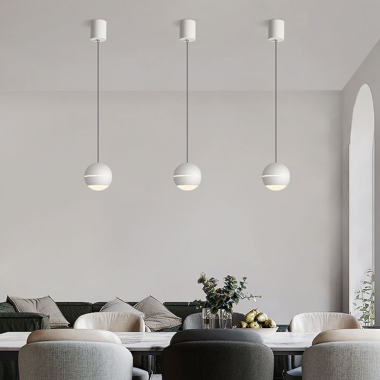 Acryl Globe -LED -Pendellicht im modernen prägnanten Stil Aluminium Innenhängelampe