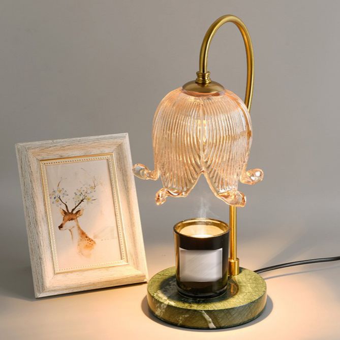 Moderner Stil Blumenform Tisch Beleuchtung Glas 1 Lichttischlampe ohne Dekorationen