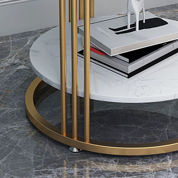 21.65" Tall Contemporary Side End Table Metal Frame Round Sofa Side Accent Table