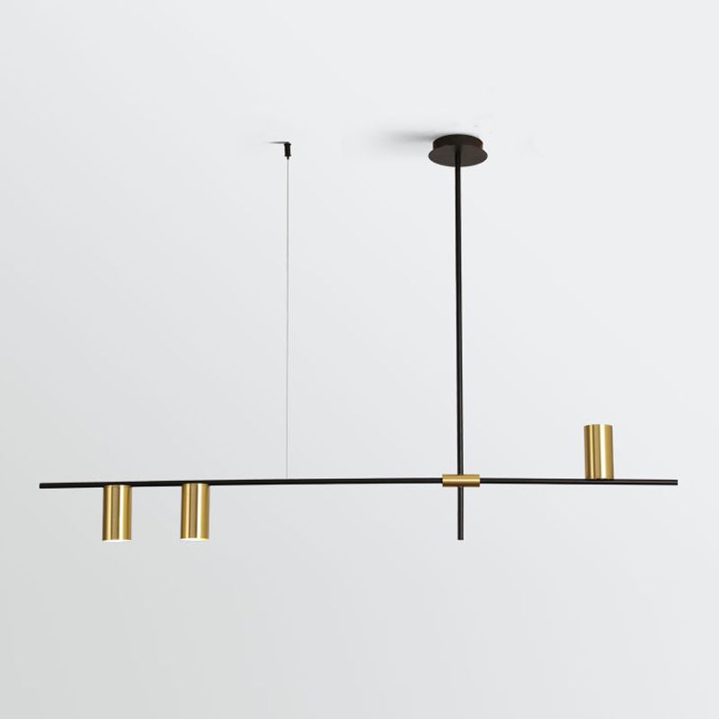 Éclairage d'éclairage de l'île de cylindre Éclairage de pendentif métallique moderne