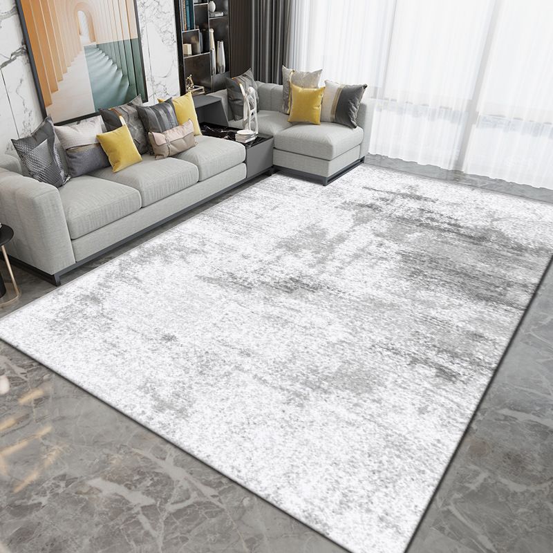 Light Gray Graphic Carpet Polyester Simple Carpet Washable Rug for Drawing Room