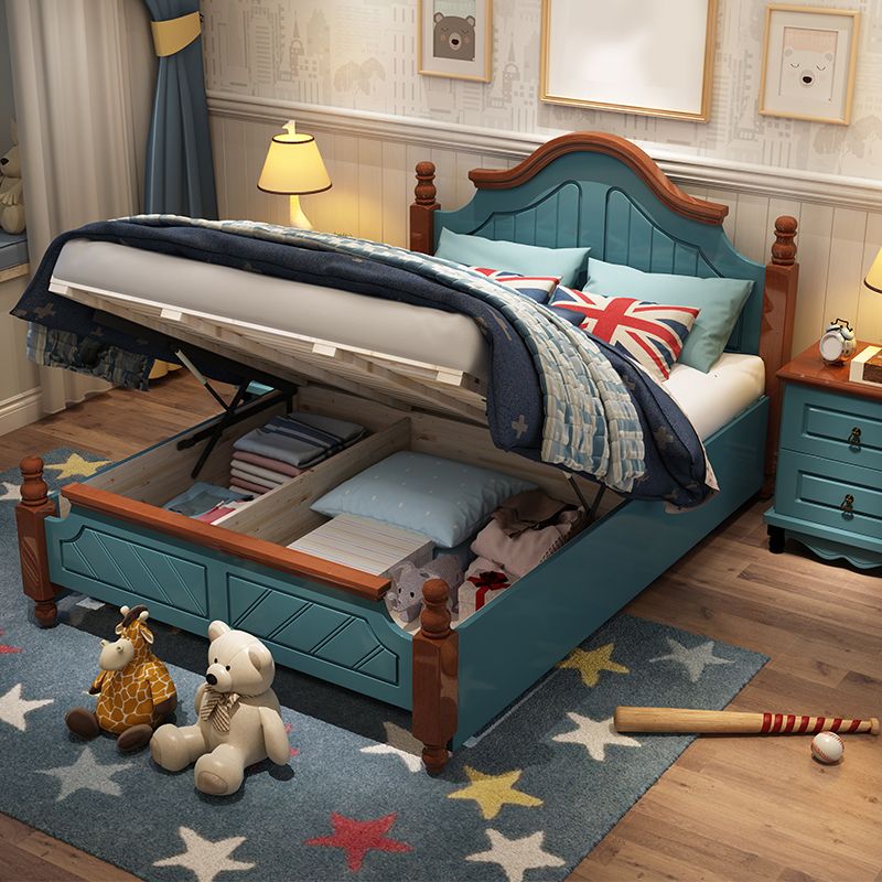 French Country Headboard Standard Bed Solid Wood Bed with Footboard