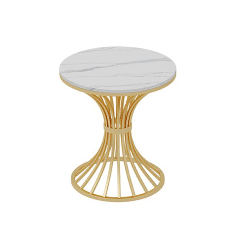 Metal Traditional Luxury Round Table for Dining Room Sintered Stone Table with Pedestal