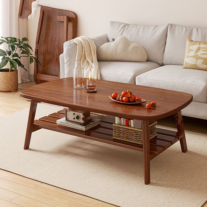 4 Legs Contemporary Coffee Table Standard Wood Single Cocktail Table