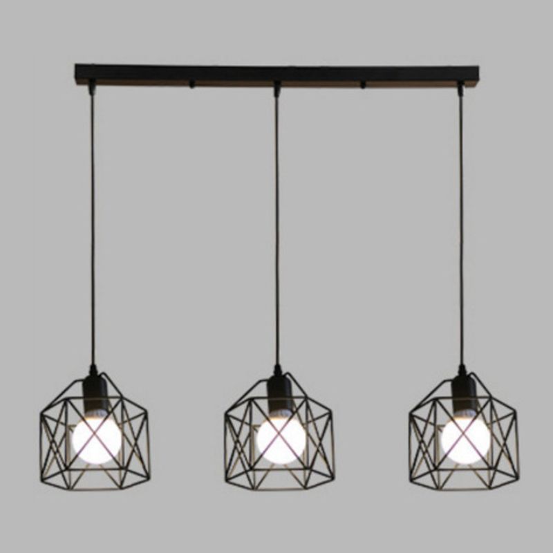 Geometric Shape Metal Island Pendant Industrial Style Island Lighting for Hallway