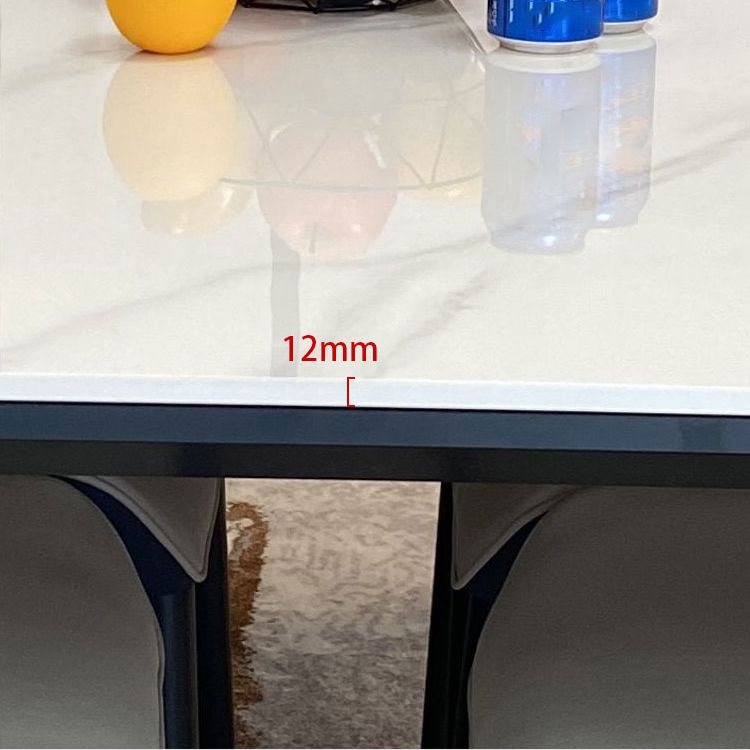 Rectangle Dining Table White Stone Modern Dining Table for Home