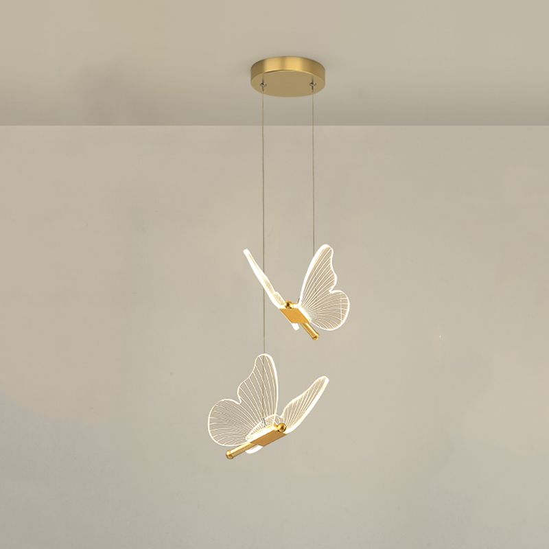 Luxurious Butterfly Style Hanging Ceiling Light, Acrylic Integrated LED Multi Light Pendant Lighting