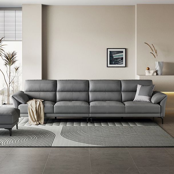 34"H Mission Craftsman Sectional Sofa Genuine Leather Sleeper Sectional