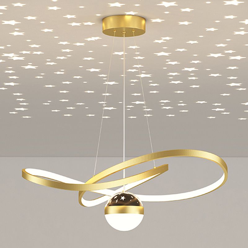 Twist Shade Metal Chandelier Lights Modern 2- Light Chandelier Lighting Fixtures