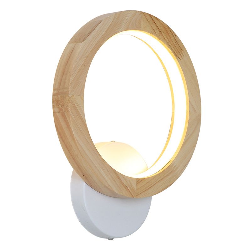 Nordic Minimalist Style Wall Light Sconce Wood Wall Lamp