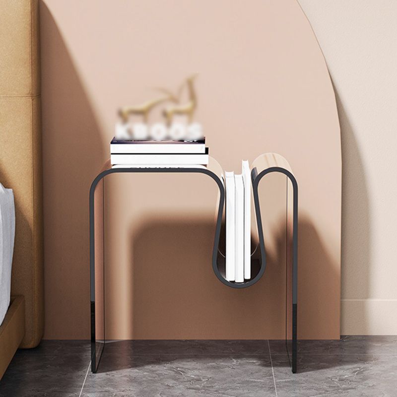 Unique Shape Side End Snack Table Acrylic Living Room Corner Table