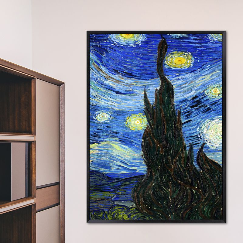 Starry Night Canvas Art Classic Enchanting Van Gogh Painting Wall Decor in Soft Color