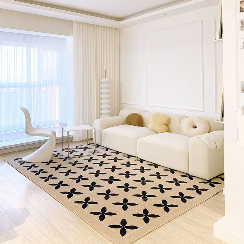 Geometry Patterns Rug Modern Style Rectangle Stain Resistant Rug for Home Decor