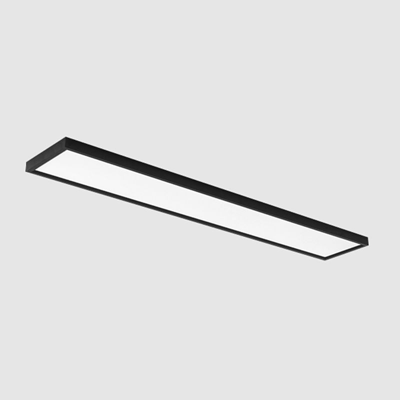 Plafonnier LED de forme rectangulaire en aluminium moderne, 1 lumière, montage encastré pour salle à manger