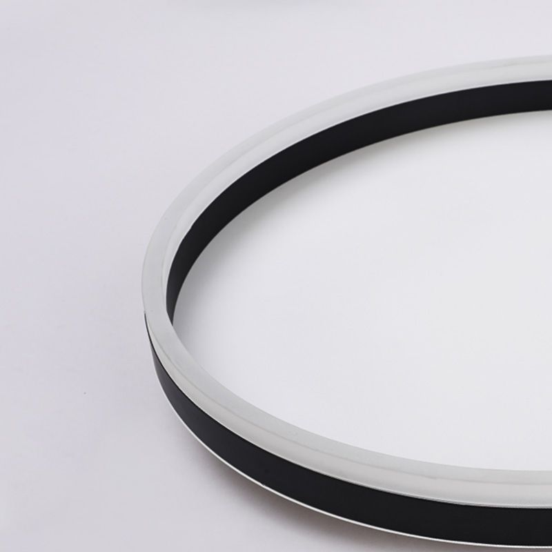 Lámpara de techo de montaje empotrado con anillo circular único y moderno con pantalla acrílica para dormitorio