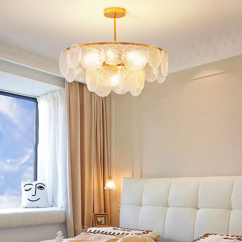 Glass Drum Flush Light Fixtures Modern Flush Mount Ceiling Lights for Living Room