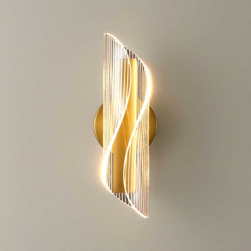 Geometric 1 Light Wall Lighting Fixture Modern Acrylic in Gold