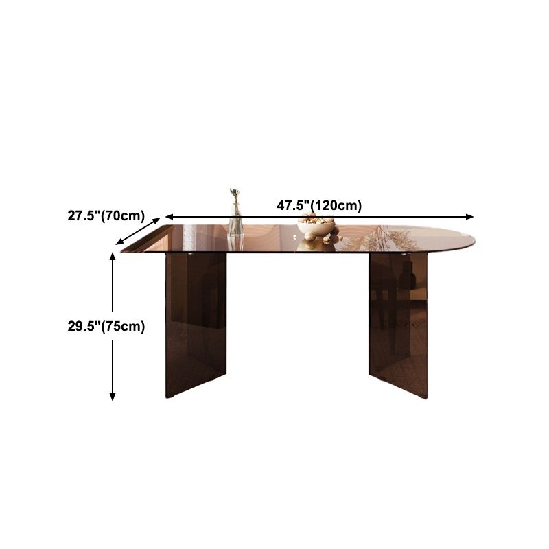 Contemporary Free Form Table Clear Glass Top Table for Dining Room