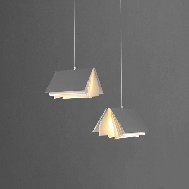 Book Shape Hanging Pendant Light Macaron Fabric Pendant Light Fixtures for Library