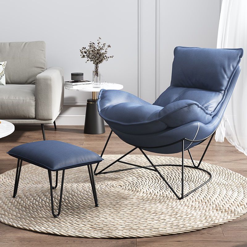 Contemporary Rocking Chair Fabric Upholstered Metal Frame Indoor Rocking Chair