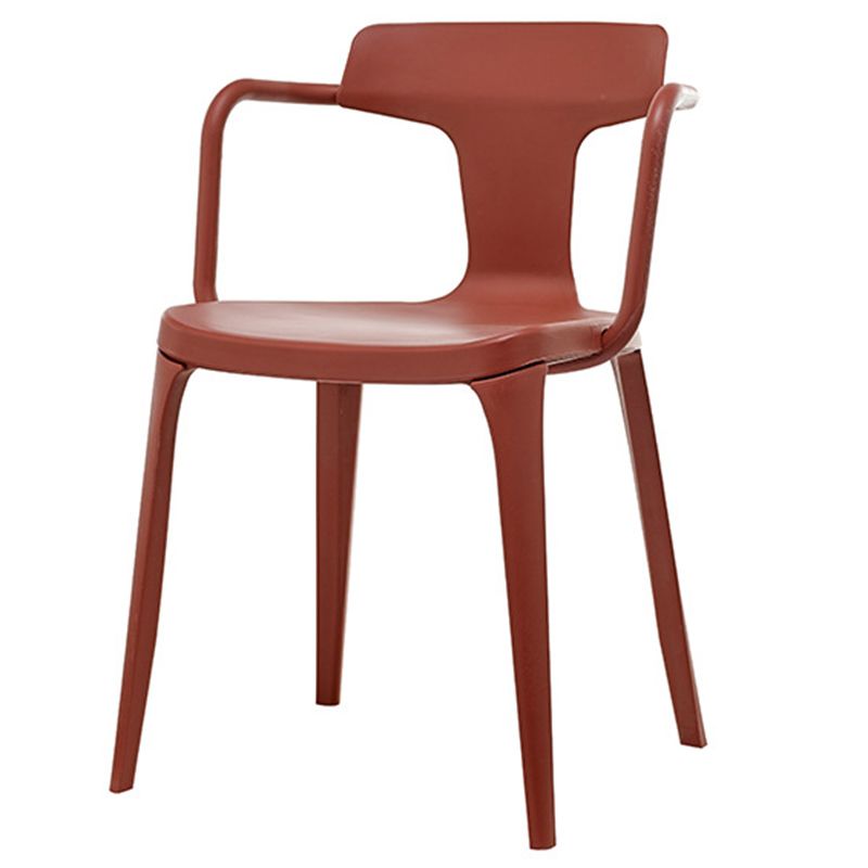 Chaise de bras à la maison contemporaine dos en plastique en plastique empilable chaise de salle à manger empilable
