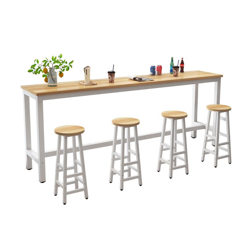 Modern Style 1/4/5 Pieces Wood Rectangular Bar Table Set for Dining Room