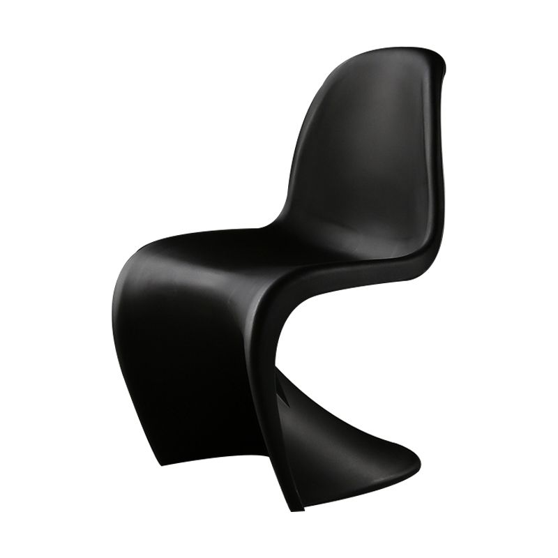 Contemporary Style Plastic Dining Armless Chair Solid Back Side Chair for Home