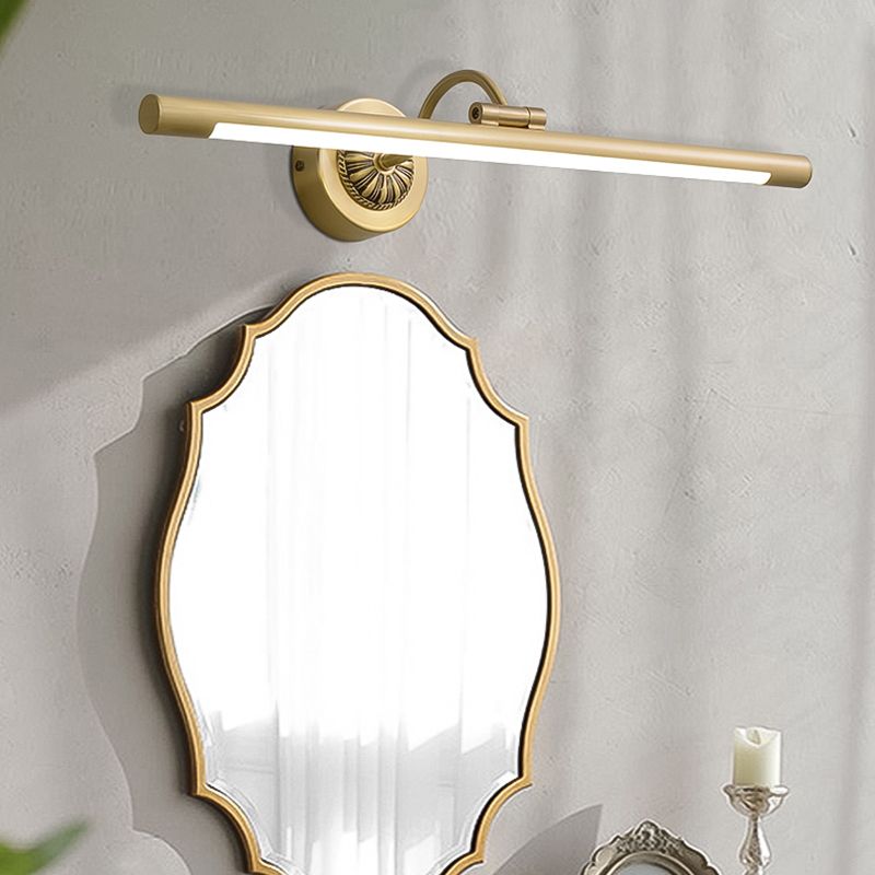 Linear Metal Wall Sconce Modern Style 1-Light Mirror Wall Mount Light