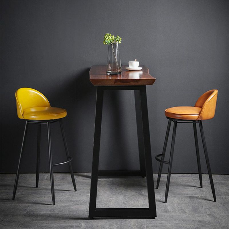 Indoor Faux Leather Counter Chair Industrial Bar Stool with Metal Legs