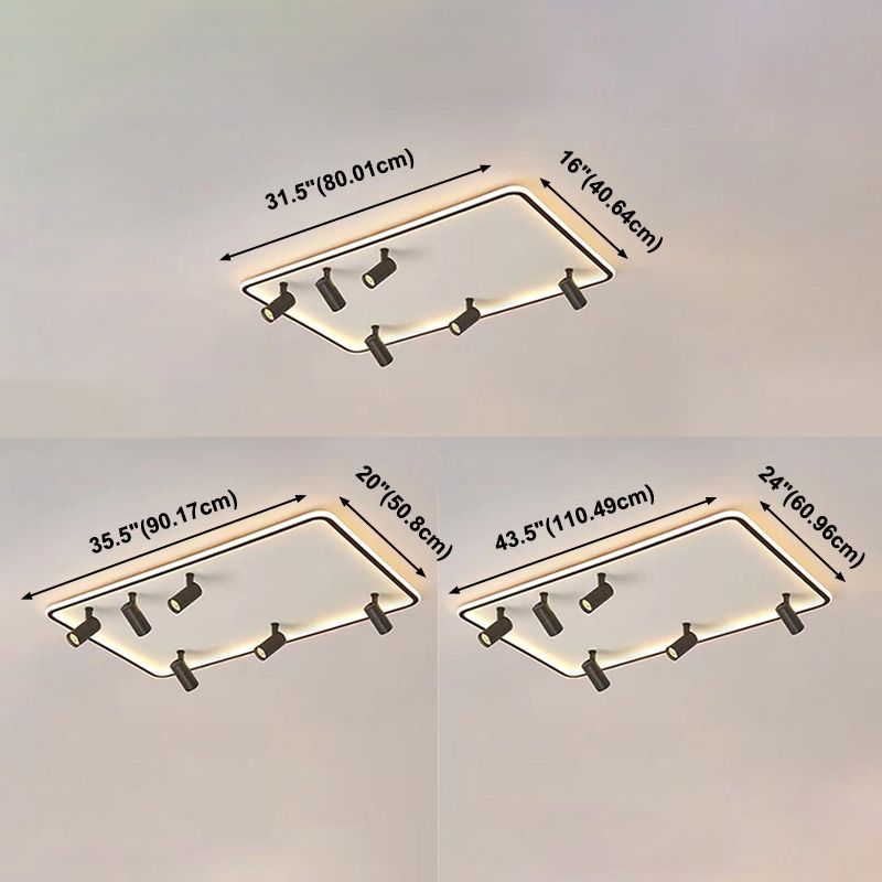 Projecteur de plafond encastré rectangulaire Simple, luminaire sur rail LED pour salon