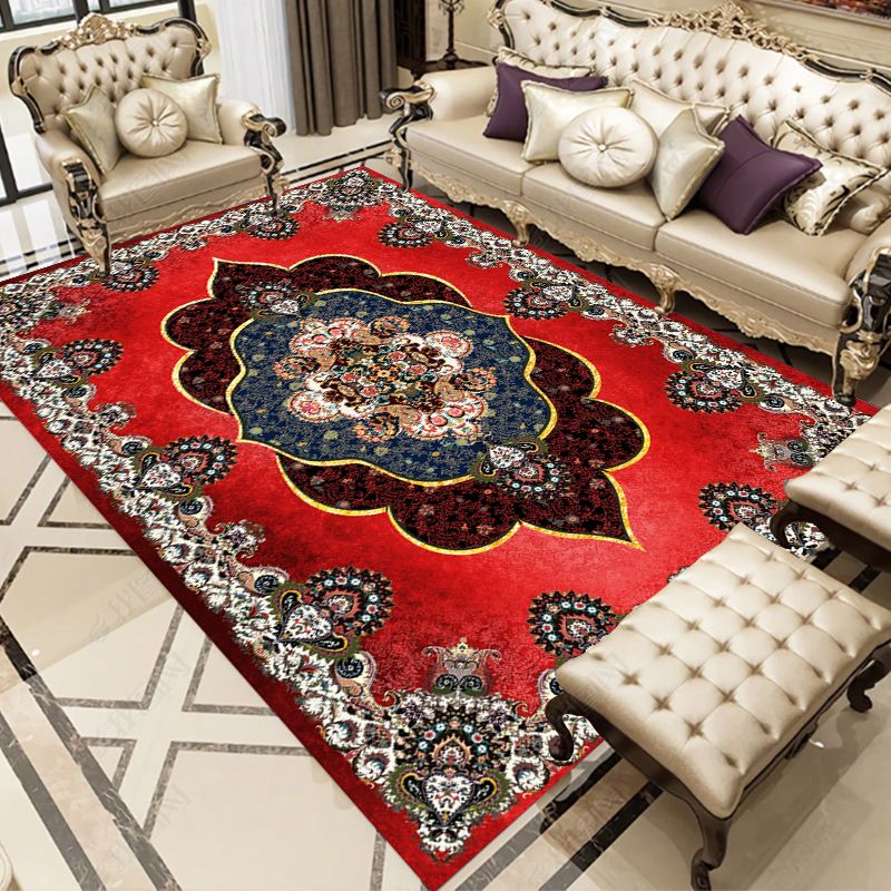 Purple Modern Rug Blending Graphic Rug Non-Slip Backing Rug for Living Room