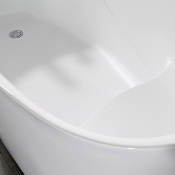 Oval Slipper Soaking Bathtub Modern Acrylic Freestanding Bathtub in White