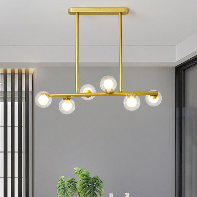 Multiple-Light Globe Island Pendant Modern Glass Island Lighting