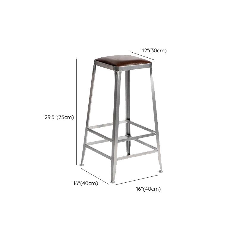 Industrial Iron Counter Height Stools Footrest Bar Stool for Indoor