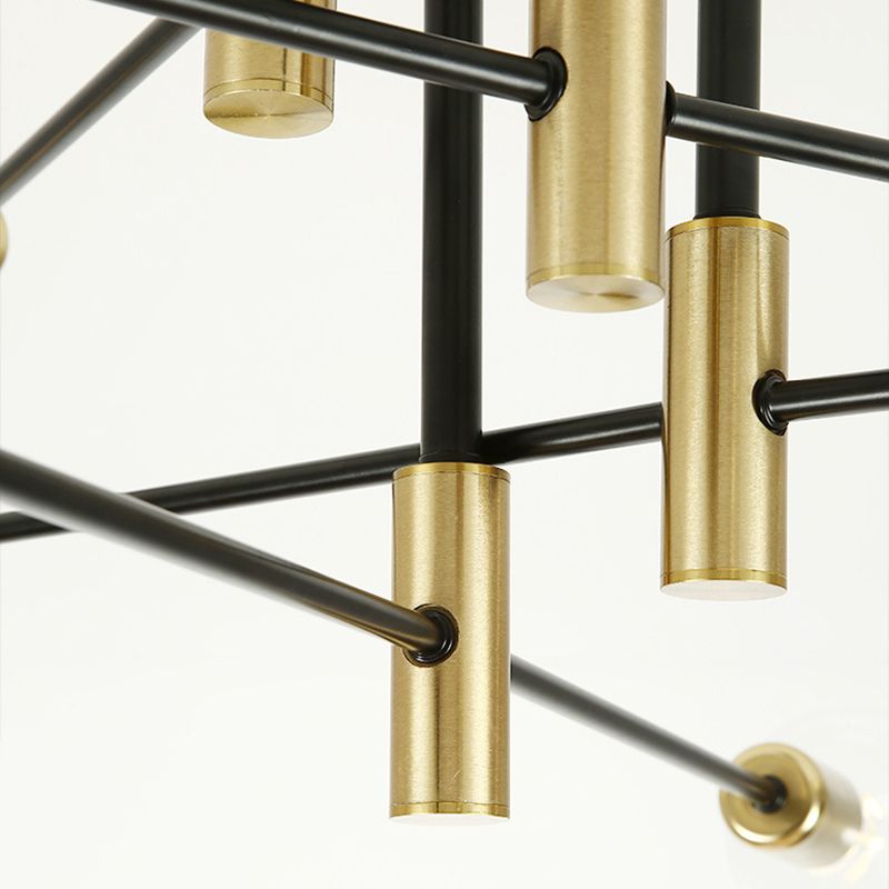 Estilo industrial lámpara de techo incorporada, rama negra, Sala de estar creativa, comedor, dormitorio, bombilla e27 ligera, lujosa y sencilla