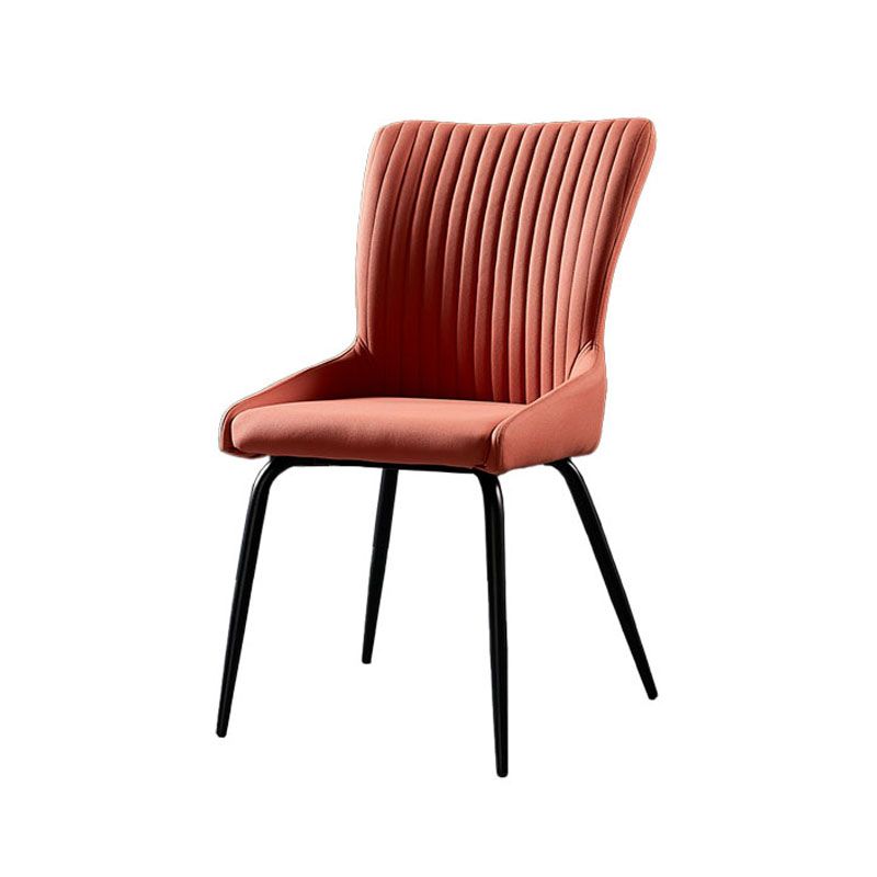 Industrial Arm Solid Back Dining Side Chair Fabric Dining Side Chair