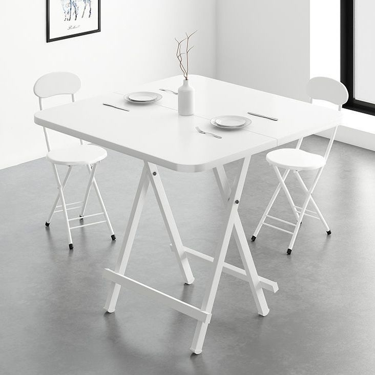 Metal and Wood Table Mid-Century Modern Style Folding Dining Table