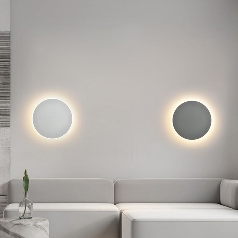 LED Wall Mount Light Modern Style Round Shape Wall Sconce Light Fixture for Bedroom